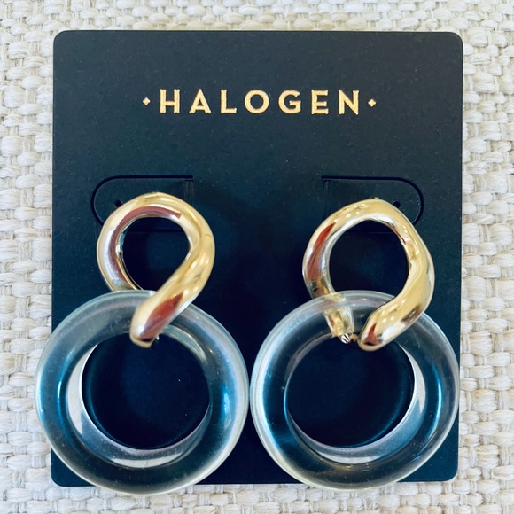 Halogen Jewelry - Halogen Gold and Blue lucite earrings. NWT